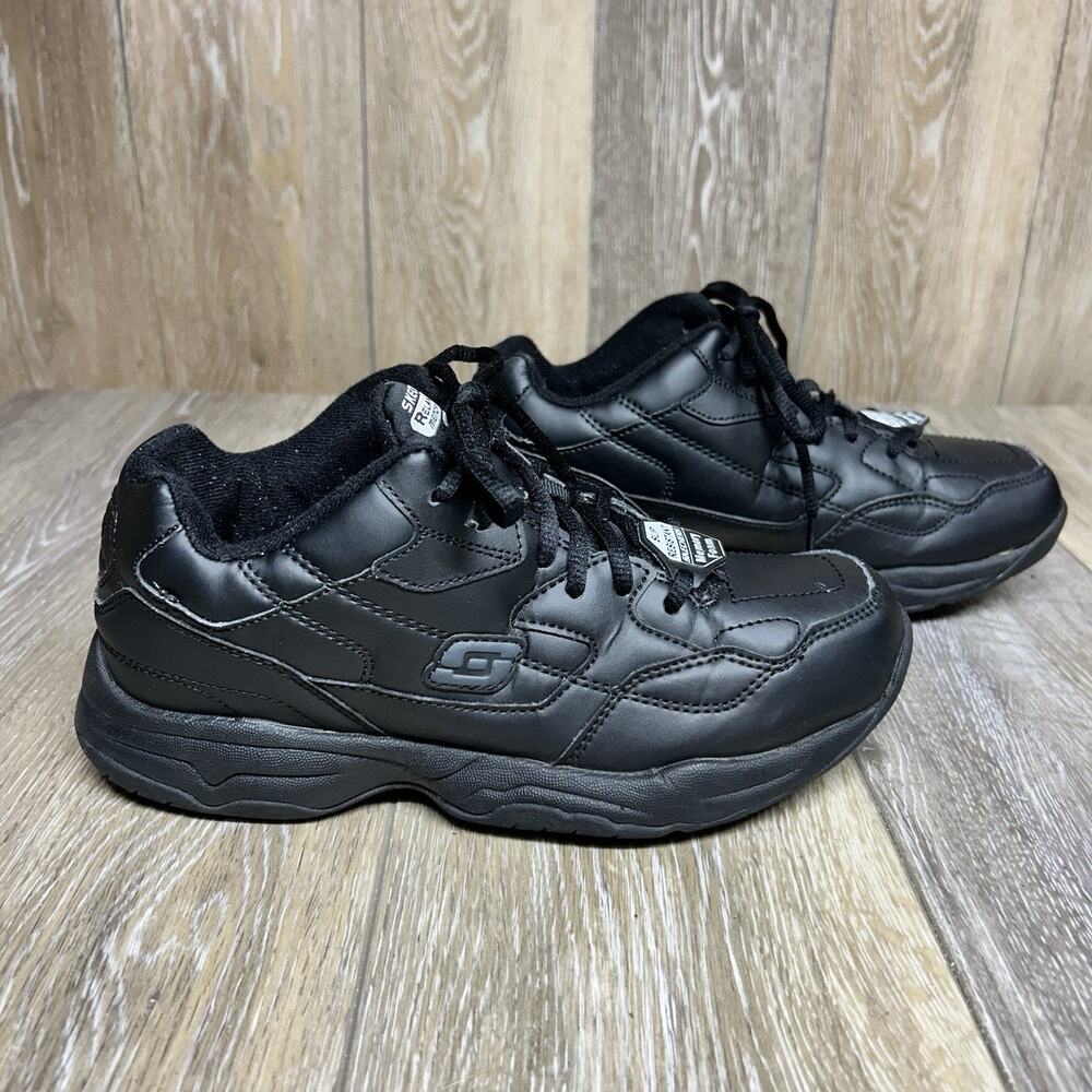 Skechers Felton Albie Work Sneakers Womens Size 7 Black Memory Foam Slip Resist